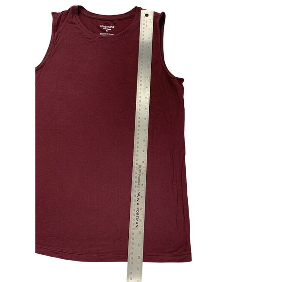 Nine West Soft Spun Burgundy Sleeveless Tank Top Womens Casual Summer Size Small - Picture 7 of 8
